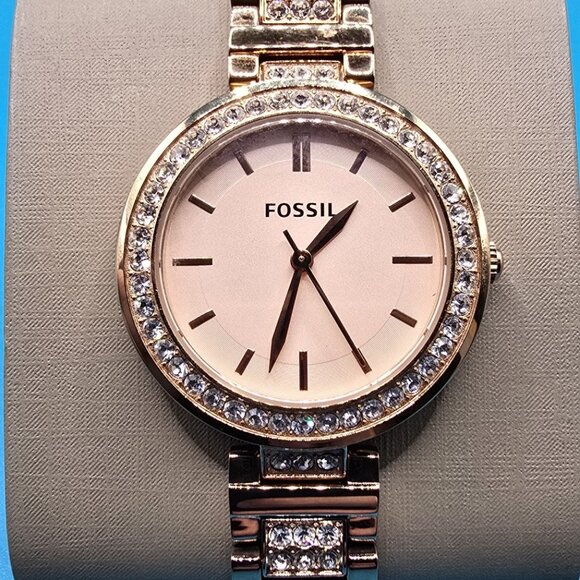 Woman's ROSE GOLD FOSSIL WATCH - NEW BATTERY - RARE SBT-1491 - Picture 1 of 6